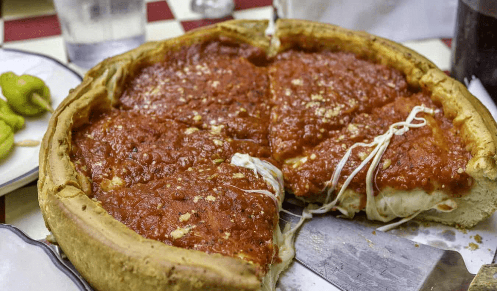 Feast on deep-dish pizza