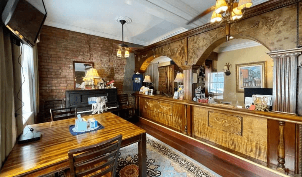 Historic wood check in work area at Estate Convento inn in Unused Orleans, Louisiana